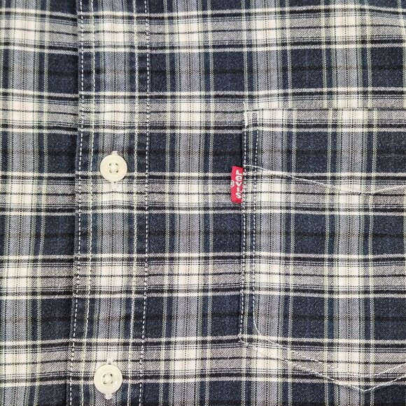 Levi's Slim Fit Shadow Plaid Button-Down Shirt Men's Size XL Pocket Long Sleeve - Picture 7 of 10